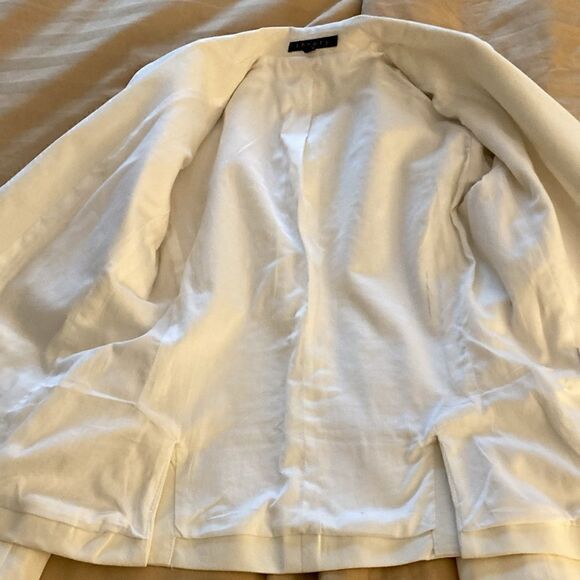 Theory One-Button Cotton Woman’s Blazer in Rice. Size 00. Made in USA. - Picture 6 of 8